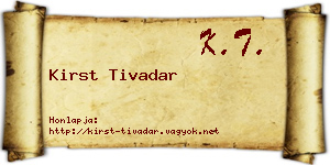 Kirst Tivadar névjegykártya