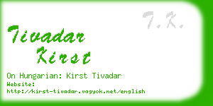 tivadar kirst business card